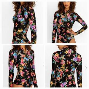 Johnny Was SOGNATORE NERO LONG SLEEVE SURF SHIRT Size Medium